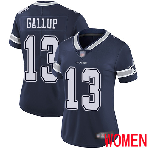 Women Dallas Cowboys Limited Navy Blue Michael Gallup Home 13 Vapor Untouchable NFL Jersey